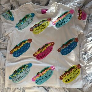 QUEEN OF SPARKLES Multi Hotdog T-shirt
